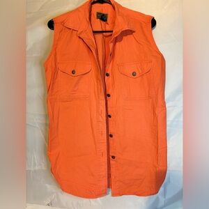 Vintage express sleeveless shirt bright orange 90s